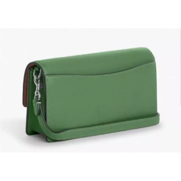 New Coach CP045 Small Eliza Flap Crossbody Leather Soft Green - Picture 5 of 5